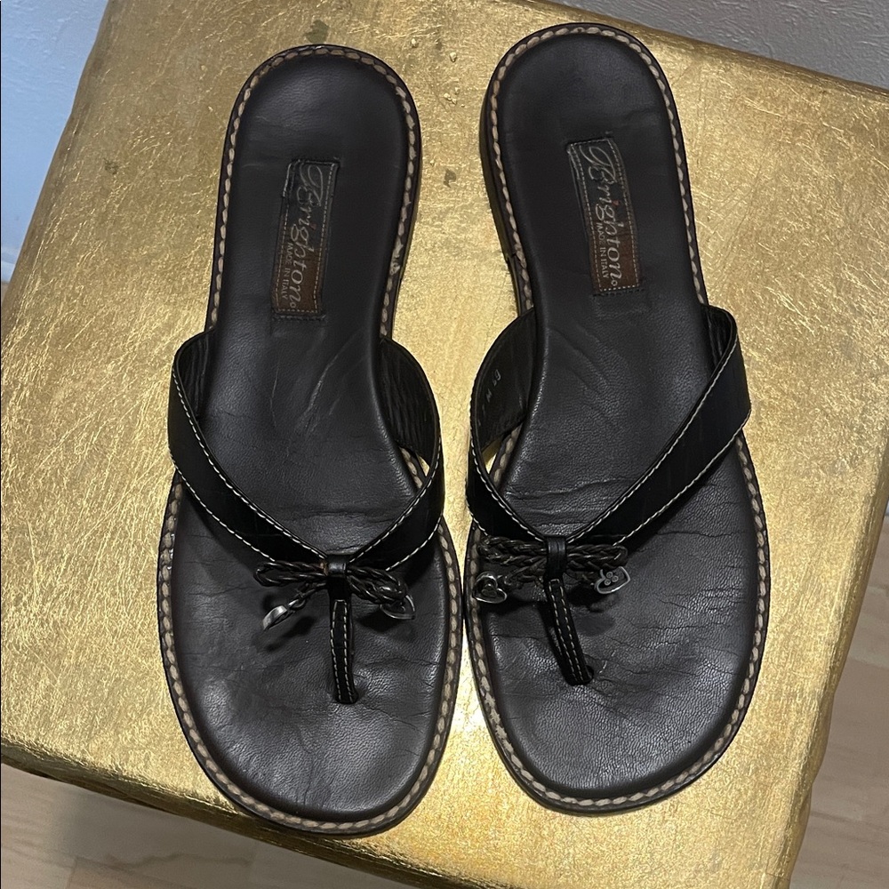 Brighton Black Sandals with Heart Charms - Picture 3 of 5